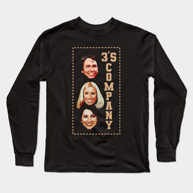 Threes Company /\/\/ Vintage Fan Art Long Sleeve T-Shirt by Trendsdk